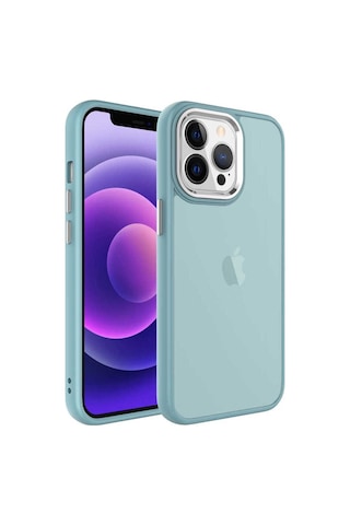 Apple Uyumlu iPhone 13 Pro Max Kılıf Buzlu Sert Pc Zore May Kapak Turuncu