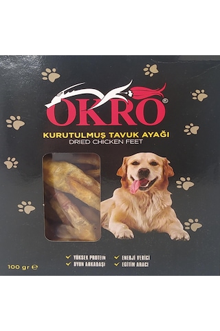 Okro Kurutulmuş Tavuk Ayağı Köpek Ödül Maması 100 G