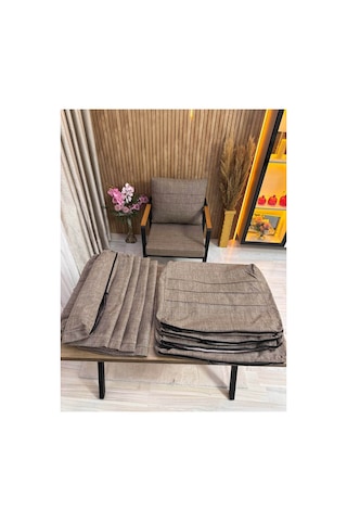 8 Adet ,minder Kılıfı , Bahçe Minderi Kılıfı , Balkon Minderi Kılıfı , Koruyucu Kılıf , Balkon Mobilyası , Bahçe Mobilyası Cappuccino
