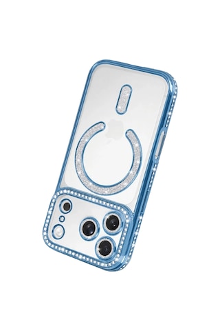 Zenviya21 Newface Apple İphone 18 Pro Joke Simli Magneticsafe Kılıf - Sierra Blue Zenya785 renkli