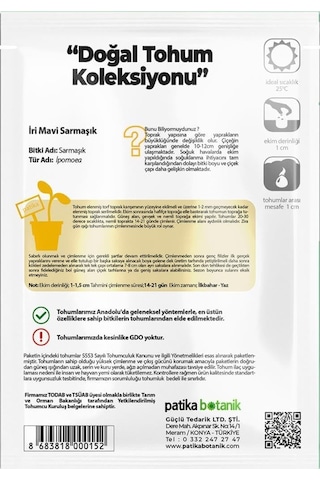 30 Adet Iri Mavi Sarmaşık Çiçek Tohumu