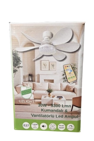 Sectron 30w Kumandalı Vantilatörlü Led Ampul 3300 Lm 3 Renk Işık E27 Dimlenebilir 1