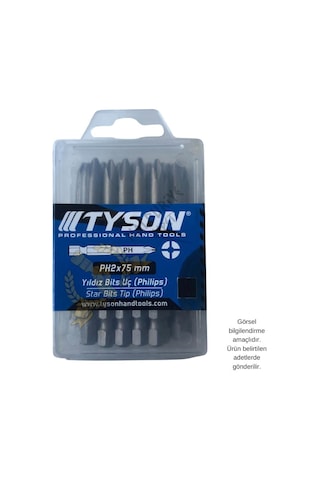Kupa Tyson Vidalama Ucu Bits Uç - Ph2 Yıldız - 7.5 Cm. - 20 Adet