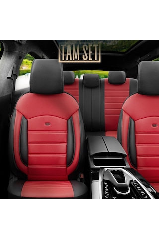 Inspire Design Premium Deri Ekstra Destekli Universal Oto Koltuk Kılıfı Tam Set