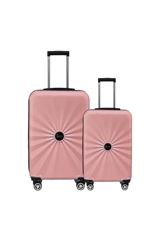 2'li Valiz Seti Polikarbon Orta Boy - Kabin Boy Valiz Rose 1809 Rose