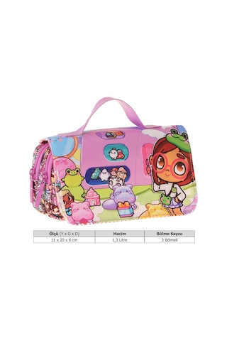 Kaukko Kids Taşıma Askılı Kız Çocuk Nagy Baskılı Şık Kalem Çantası Pembe - L5335