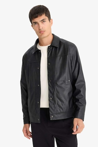 Defacto Regular Fit Çıtçıtlı Suni Deri Ceket Mont F9779ax25wnbk27 Siyah