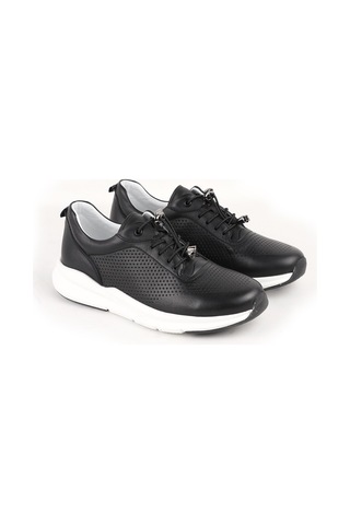 Libero L10.2219 Hakiki Deri Baskılı Ultra Hafif Eva Taban Kadın Casual Sneaker Ayakkabı Siyah