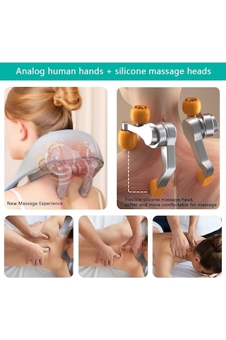 Tongxida Şarjlı Ovmalı Isıtmalı Boyun-sırt-bel Omuz-bacak Masaj Aleti Beyaz-gri Beyaz - Gri