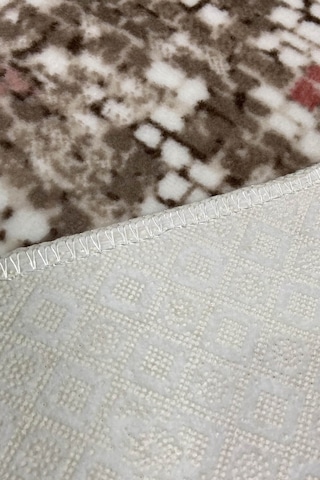 Burçe Gül Renkli Altı Kaymaz Yıkanabilir Halı-364 Pembe