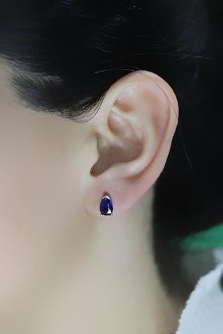 Gümüş Rose Safir Taşlı Damla Küpe N11.48217