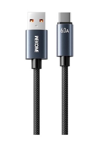 Wk Wdc-63a 66w Usb Tip-c Hızlı Şarj Veri Kablosu, Uzunluğu: 1.2m Siyah