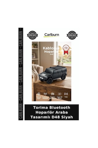 Premium Torima Bluetooth Hoparlör Araba Tasarımlı D48 Siyah Salon Müzik Cep Boy