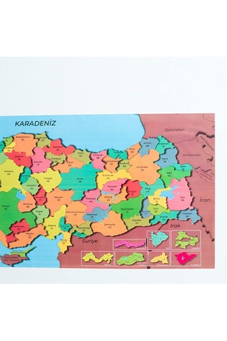 Renkli Türkiye Haritası - Yapışkansız Tutunan Sihirli Kağıt Tahta Diğer