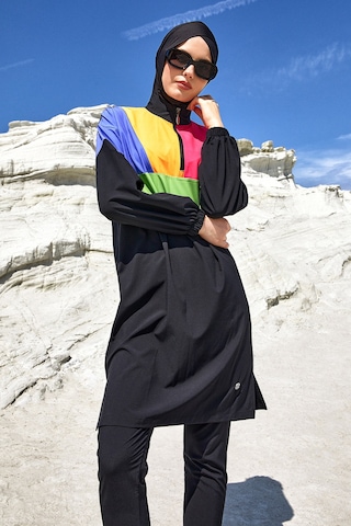 Spor Likra Tam Kapalı Tesettür Mayo 1226 Siyah09 Siyah09