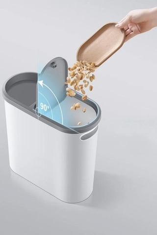 10 Litre Modern Tasarım Çöp Kovası Banyo, Ofis, Mutfak İçin Hijyenik & Pratik Atık Kutusu, Gri Gri