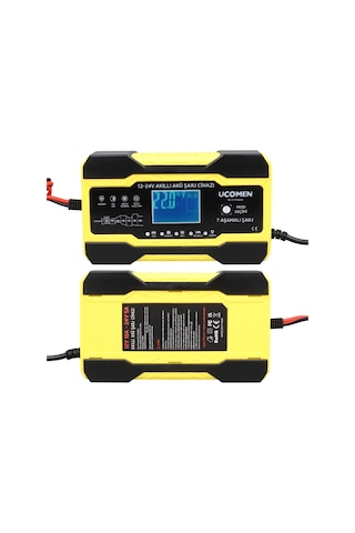 Uc-c121001a Sarı 12/24 Volt 10 Amper Led Göstergeli Akü Şarj Cihazı