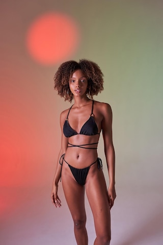 Holly Lolly Bağcıklı U Kesim Brezilya Model Slim Delphi Bikini Altı Siyah