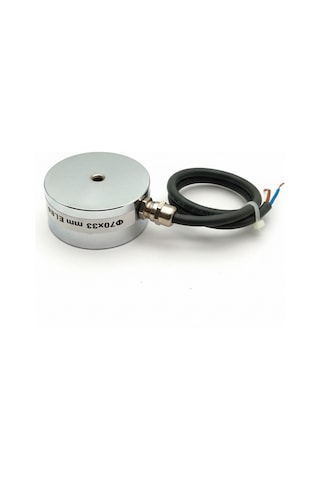 Ø70x33 Mm 24v Elektromıknatıs M8 Bağlantılı, Yandan Kablo Çıkışlı, %100 Çalışma, Güçlü Endüstriyel Tutma Tipi