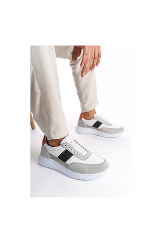 Mubiano Hakiki Deri Erkek Spor Ayakkabı & Sneaker Gri/beyaz -mbknt-grb Gri/beyaz