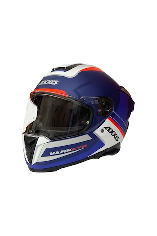 Axxis Hawk Evo Daytona C7 Mat Full Face Güneş Vizörlü Motosiklet Kaskı Beyaz Mavi