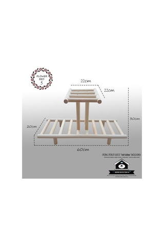 Çiçek Standı - Kibar Çiçeklik -Ahşap Saksılık- Çiçek Rafı