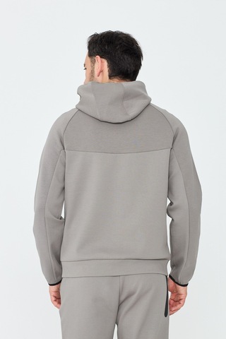 White Stone Gri Cepli Kapüşonlu Fermuarlı Erkek Sweatshirt Grey