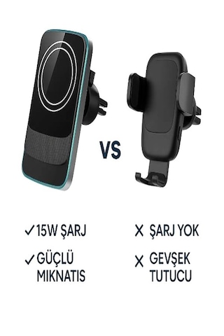 15w Magsafe Uyumlu Kablosuz Araç İçi Telefon Tutucu 3a Hızlı Şa