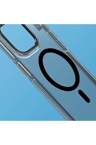 Apple Uyumlu iPhone 15 Plus Kılıf Magsafe Şarj Özellikli Şeffaf Youngkit Crystal Shield Serisi Kapak Siyah