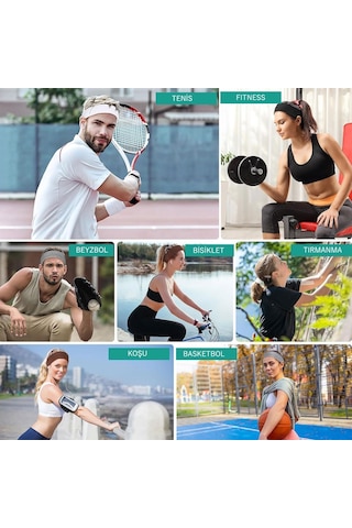 4'lü Saç Bandı - Elastik Kaymaz İnce Esnek Pamuk Emici Kadın Saç Bandı Bandana, Unisex Spa Koşu Dans Yoga Pilate Genel