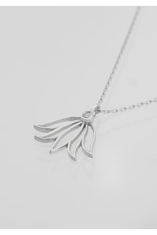 Pırlanta Lotus Çiçeği Kolye Beyaz 08286402