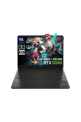 HP Omen 16-AM0018NT BQ1Z1EA-FR30 Ultra 7-255H 40 GB 2 TB RTX5060 16" W11P Dizüstü Bilgisayar