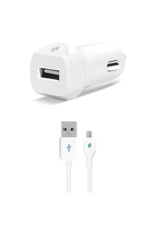 Speedcharger Micro Usb 2.1a 120cm Kablolu Araç Şarj Aleti, Beyaz 2cks01