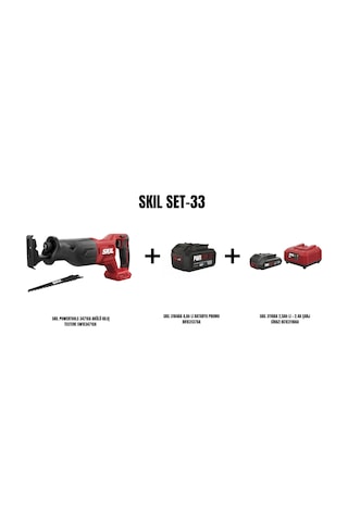 Skil Set-33 Skil Powertools 3471CA Akülü Kılıç Testere + 4AH Li Batarya + 2.5AH Batarya + 2.4A Şarj Cihazı