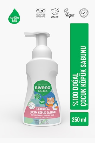 Siveno %100 Doğal Çocuk Köpük Kastil Sabun Zeytinyağlı Yoğun Nemlendirici Arındırıcı Bitkisel Vegan 250 ml