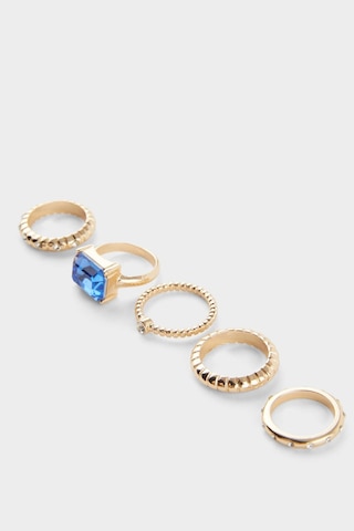 Defacto Kadın 5li Taşlı Gold Yüzük F6666axnsgd1 Çok Renkli