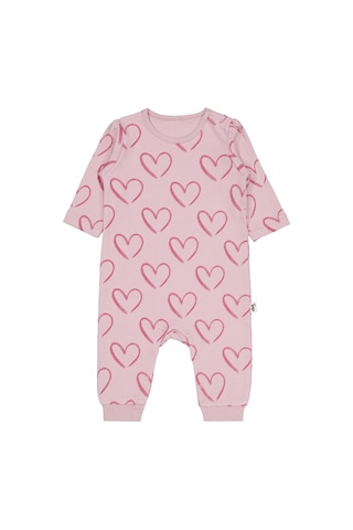 Civil Baby Tramlı Kalp Empirme 6-18 Ay Tulum - Pembe Pastel Pembe