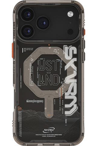Apple Uyumlu iPhone 17 Pro Max Kılıf M-safe Yazı Desenli Airbag Tasarımlı Skinarma Sonix Kapak Siyah Siyah