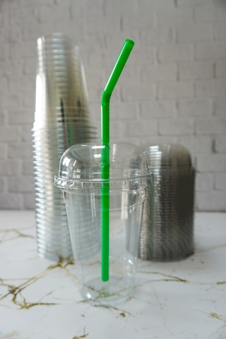 Plastik Bardak Milkshake Bardağı Kapak Pipet 14 Oz 400 Cc - 25 Adet