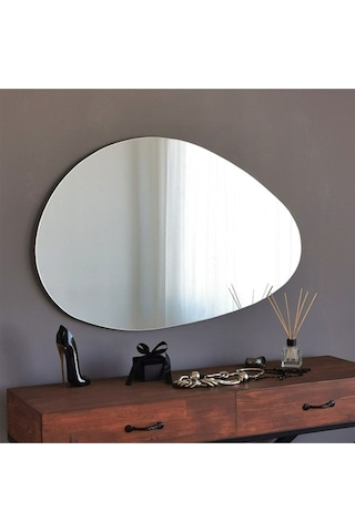 Asimetrik Ayna, Dekoratif Ayna, 90x60, Konsol Aynası, Dresuar Aynası, Tuvalet Aynası. 1.kalite 90 X 60 Natural Naturel