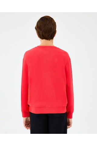 Skechers B Crewneck Sweatshirt Büyük Erkek Çocuk Kırmızı Sweatshirt Sk2520017-3449 Kırmızı