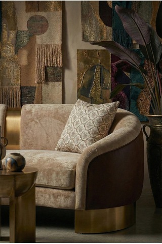 Melisa Damask Baskılı Duck Kumaş Kahverengi Kırlent 45 45 Cm - 807 45 x 45