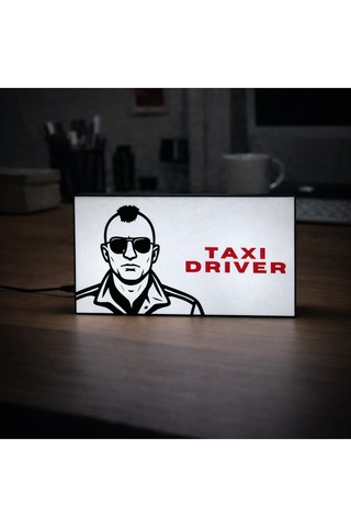 Masa Lambası - Taxi Driver Adaptörlü Dekoratif & Hediyelik Lamba Çok Renkli