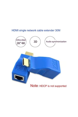 Hdmı - Rj45 Adaptör Ethernet Kablo Genişletici Dönüştürücü