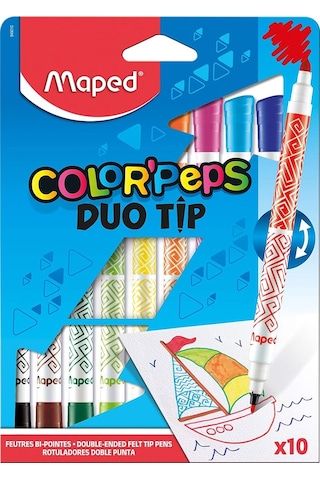 Maped Keçeli Boya Kalemi Peps Duo Tip 10 Renk 849010