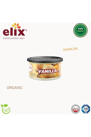 Elix Organik Metal Kutuda Doğal Liflere Emdirilmiş Özel Aromalı Koku - Vanilya