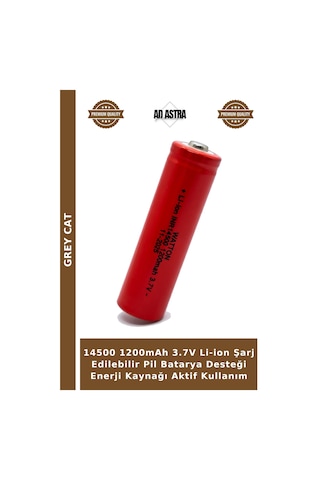 14500 1200mah 3.7v Li-ion Şarj Edilebilir Pil Batarya Desteği Enerji Kaynağı Aktif Kullanım