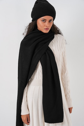 Kadın Triko Atkı Bere 15939 - Siyah Siyah