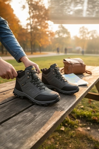 Enoch Erkek Siyah Waterproof Kürklü Outdoor Trekking Ve Kışlık Bot Füme - Siyah