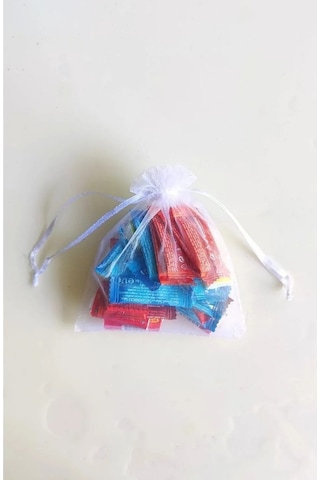 10 Adet Şeffaf Bez Kına Düğün Mevlüt Sünnet Hediye Kesesi Kese 16 Cm X 12 Cm Çanta